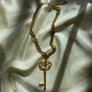 Gold Key Cuban Link Chain Necklace